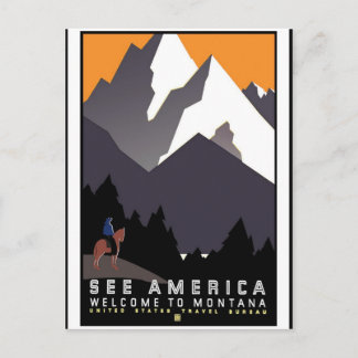 Travel America Print Retro Vintage Travel Postcard