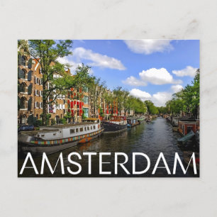Travel Amsterdam, holland canal vintage gifts Postcard