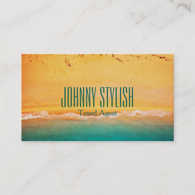 Travel and tourist agent seaside cover business card (Front)