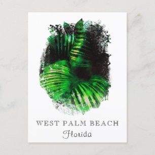 *~* Travel AP25 Personalise Tropical Palm Leaf Postcard