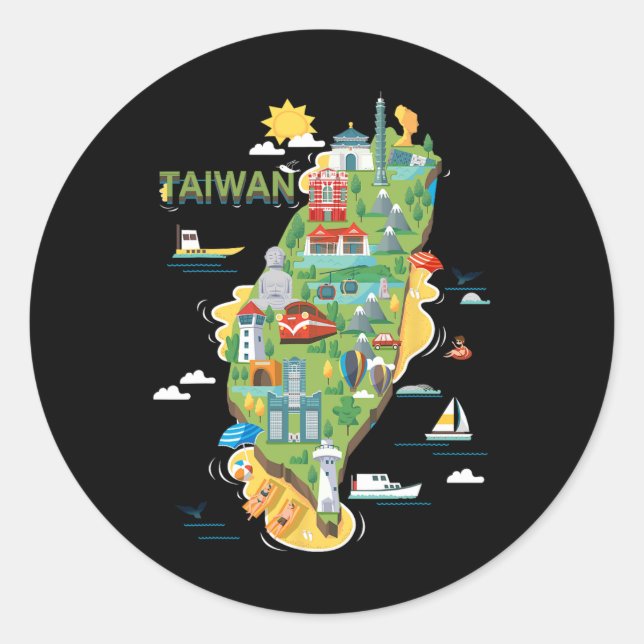 Travel Around Asia Taiwan Taipei Family Vacation S Classic Round Sticker (Front)