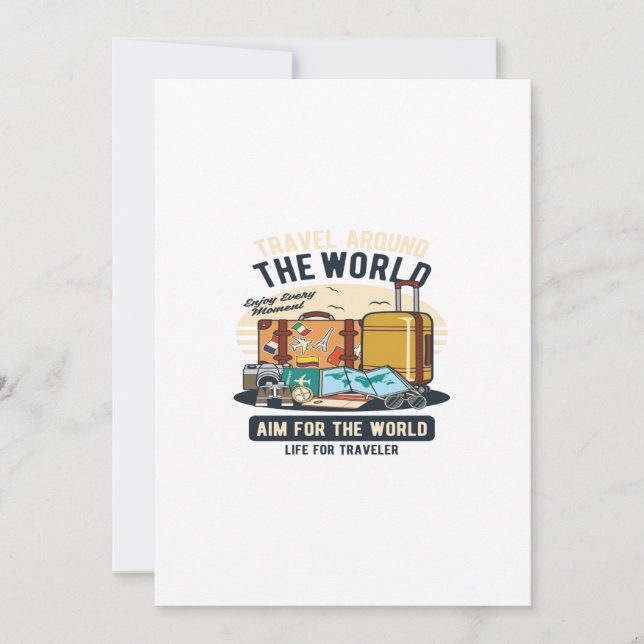Travel Around The World Invitation (Front)