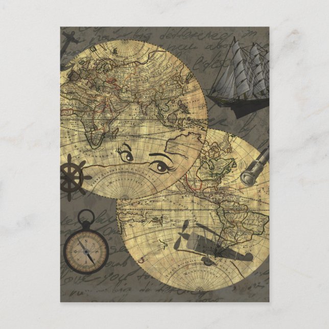 Travel around the world postcard (Front)