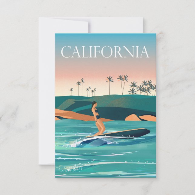 Travel Art California Travel Thank You Card (Front)