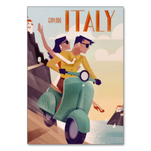 Travel Art Explore Italy Table Number