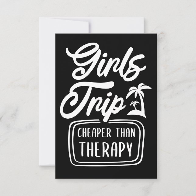 Travel Art Girls Trip Cheaper Than Therapy Thank You Card (Front)