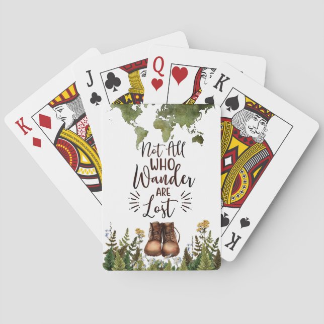 Travel Art Not All Who Wander Are Lost Playing Cards (Back)