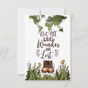 Travel Art Not All Who Wander Are Lost RSVP Card