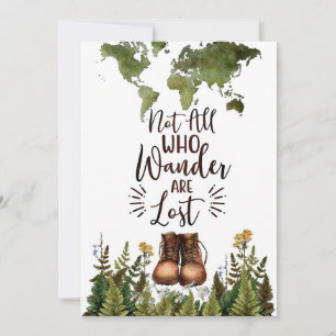 Travel Art Not All Who Wander Are Lost Thank You Card