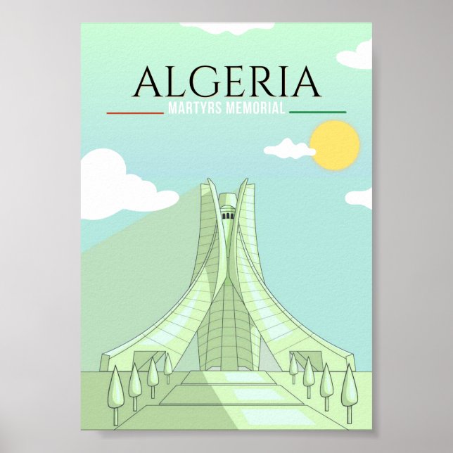 Travel art Poster Martyrs memorial of Algeria (Front)