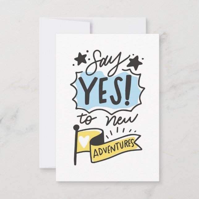 Travel Art Say Yes To New Adventures RSVP Card (Front)