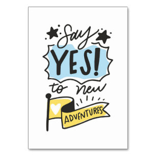 Travel Art Say Yes To New Adventures Table Number