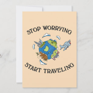 Travel Art Start Travelling The World Thank You Card
