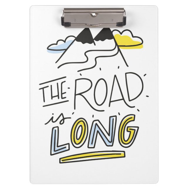 Travel Art The Road Is Long Clipboard (Front)