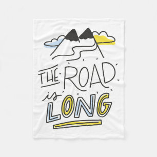 Travel Art The Road Is Long Fleece Blanket