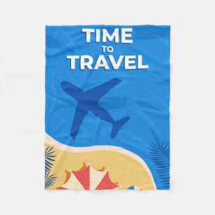 Travel Art Time To Travels Fleece Blanket