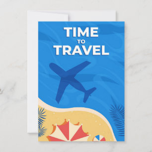 Travel Art Time To Travels Invitation