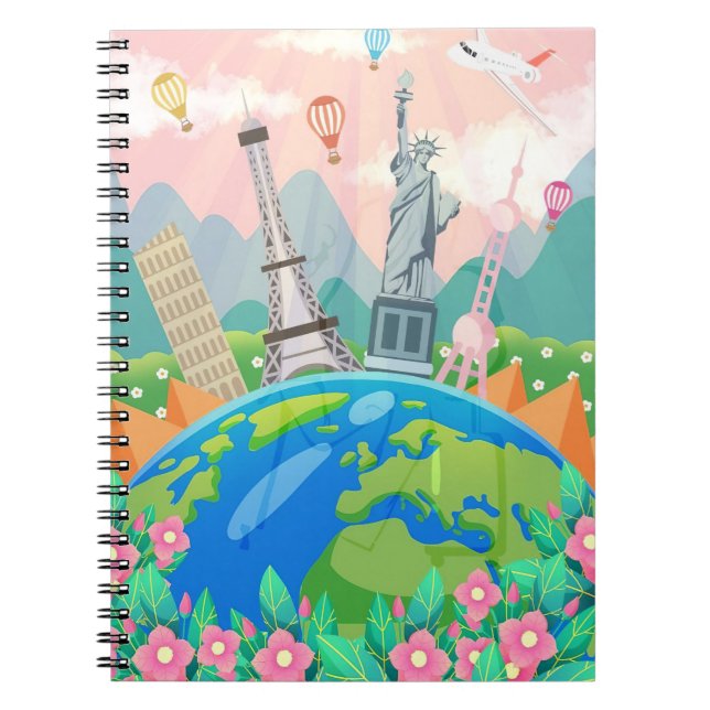 Travel Art Travel Around World Notebook (Front)
