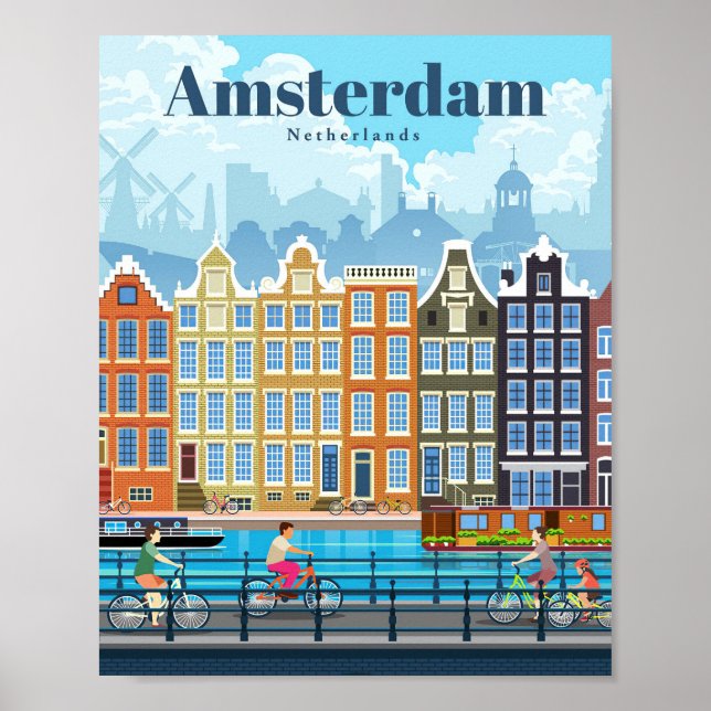 Travel Art Travel To Amsterdam Poster (Front)