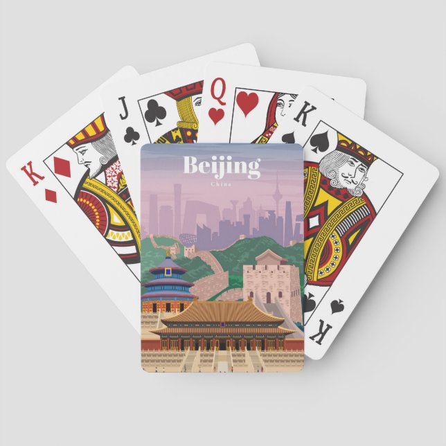 Travel Art Travel To Beijing China Playing Cards (Back)