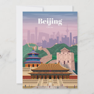Travel Art Travel To Beijing China Thank You Card