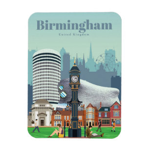 Travel Art Travel To Birmingham Magnet