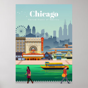 Travel Art Travel To Chicago Poster