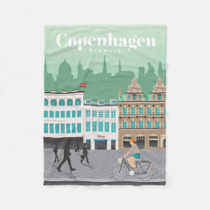 Travel Art Travel To Copenhagen Fleece Blanket