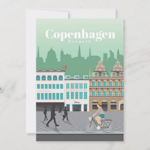 Travel Art Travel To Copenhagen Thank You Card