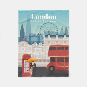 Travel Art Travel To London England Fleece Blanket