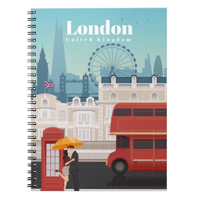 Travel Art Travel To London England Notebook (Front)