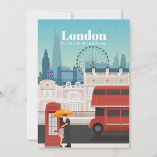 Travel Art Travel To London England Thank You Card