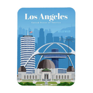 Travel Art Travel to Los Angeles Magnet