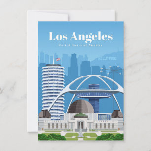 Travel Art Travel to Los Angeles Thank You Card
