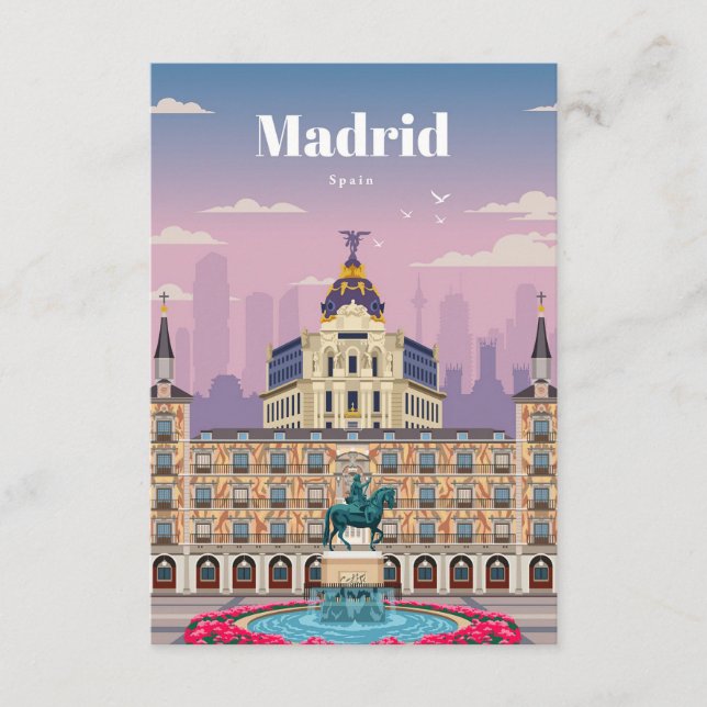 Travel Art Travel To Madrid Spain Enclosure Card (Front)