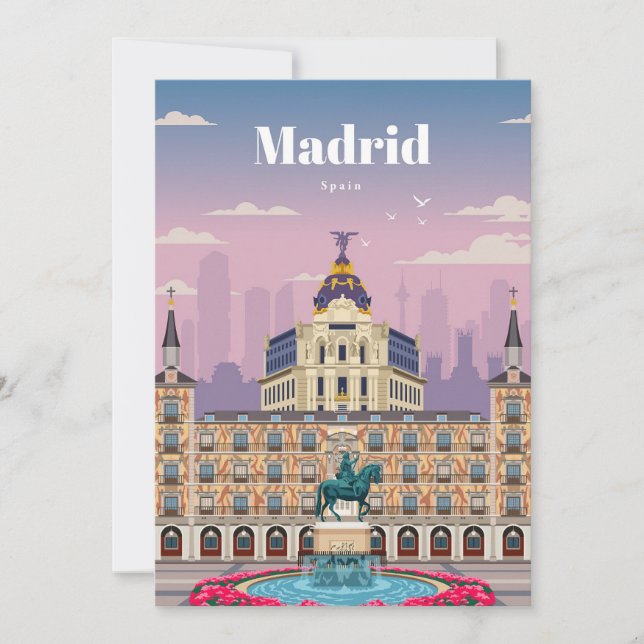 Travel Art Travel To Madrid Spain Invitation (Front)