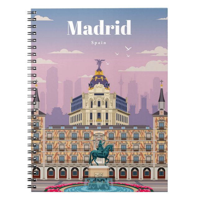Travel Art Travel To Madrid Spain Notebook (Front)