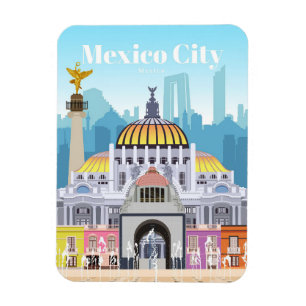 Travel Art Travel To Mexico City Magnet