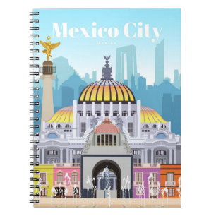 Travel Art Travel To Mexico City Notebook
