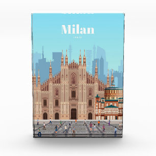 Travel Art Travel to Milan Italy Photo Block