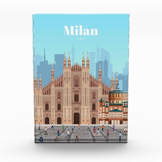 Travel Art Travel to Milan Italy Photo Block (Front)