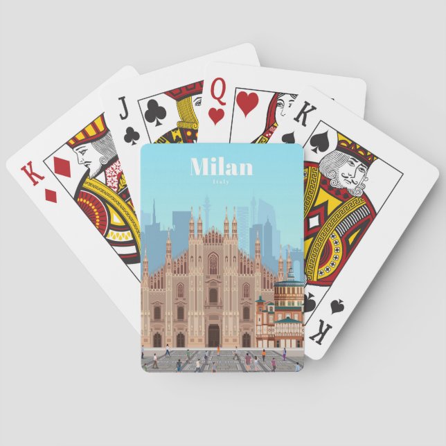 Travel Art Travel to Milan Italy Playing Cards (Back)