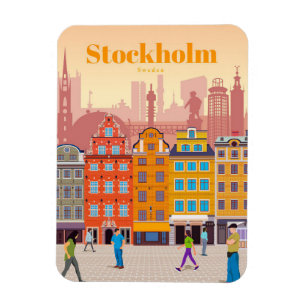 Travel Art Travel to Stockholm Magnet