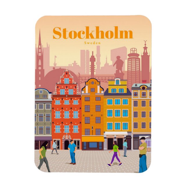 Travel Art Travel to Stockholm Magnet (Vertical)