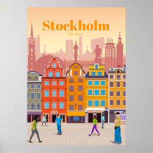 Travel Art Travel to Stockholm Poster