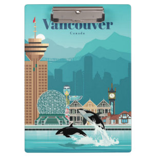 Travel Art Travel To Vancouver Clipboard