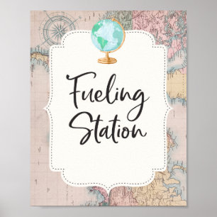 Travel Baby Shower Fuelling Station Sign Adventure