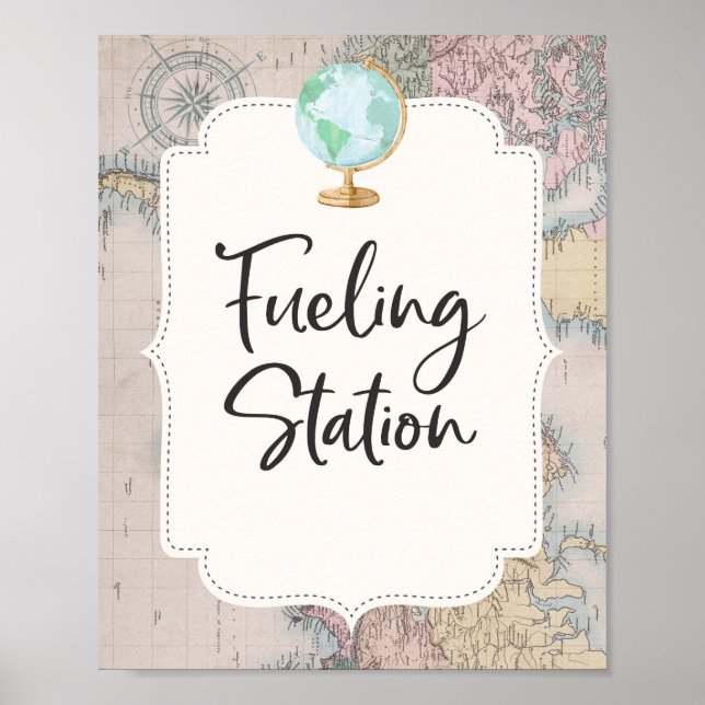 Travel Baby Shower Fuelling Station Sign Adventure (Front)