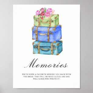 Travel bag bridal shower - memories with the bride poster