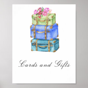 Travel bags bridal shower Cards and Gifts Poster